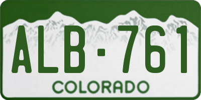 CO license plate ALB761