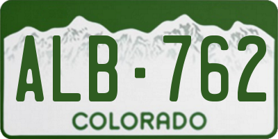 CO license plate ALB762