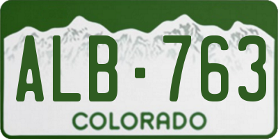 CO license plate ALB763