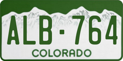CO license plate ALB764