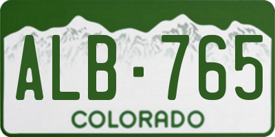 CO license plate ALB765