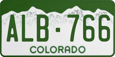 CO license plate ALB766