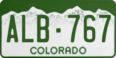 CO license plate ALB767
