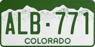 CO license plate ALB771
