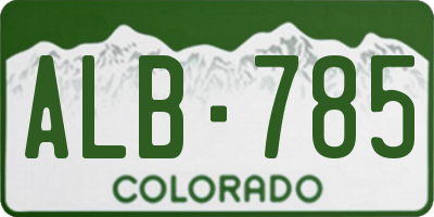 CO license plate ALB785