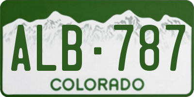 CO license plate ALB787