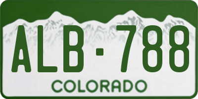 CO license plate ALB788