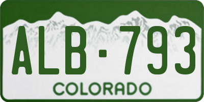 CO license plate ALB793