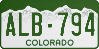 CO license plate ALB794