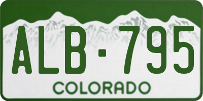 CO license plate ALB795