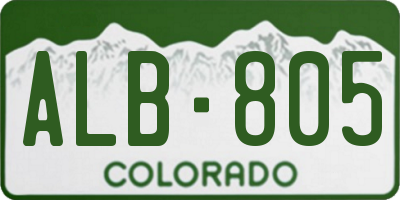 CO license plate ALB805
