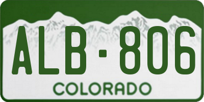 CO license plate ALB806