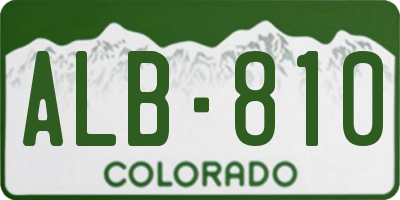 CO license plate ALB810