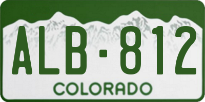 CO license plate ALB812