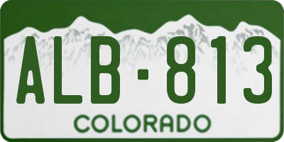 CO license plate ALB813