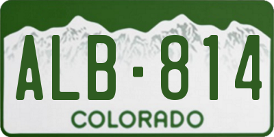 CO license plate ALB814