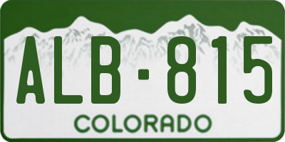 CO license plate ALB815