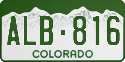 CO license plate ALB816