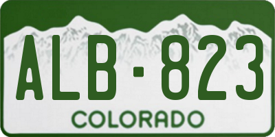 CO license plate ALB823