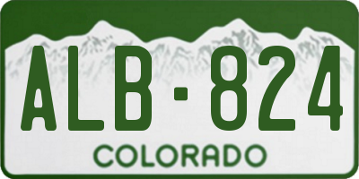 CO license plate ALB824