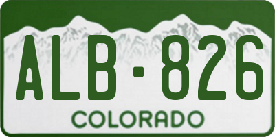 CO license plate ALB826