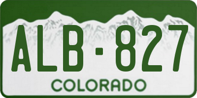 CO license plate ALB827