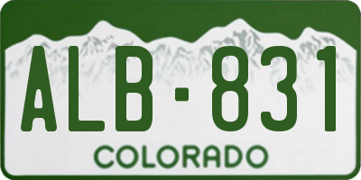 CO license plate ALB831