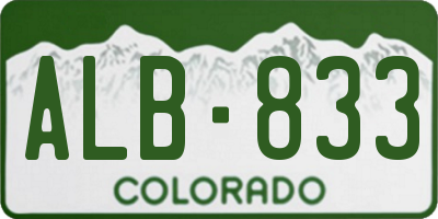 CO license plate ALB833