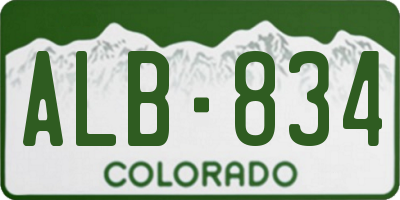 CO license plate ALB834
