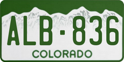 CO license plate ALB836