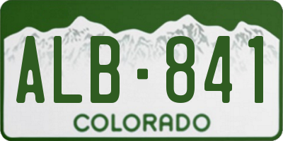 CO license plate ALB841
