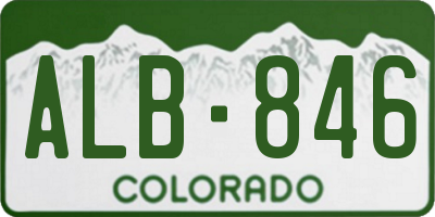 CO license plate ALB846