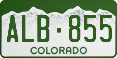 CO license plate ALB855