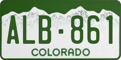 CO license plate ALB861