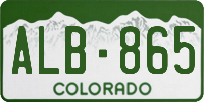 CO license plate ALB865