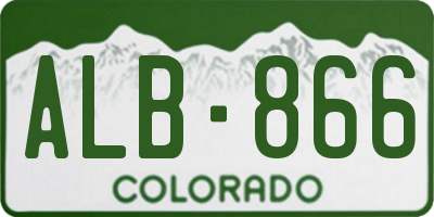 CO license plate ALB866