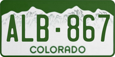 CO license plate ALB867