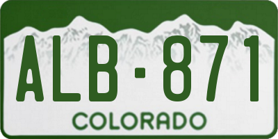 CO license plate ALB871