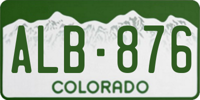 CO license plate ALB876
