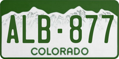 CO license plate ALB877