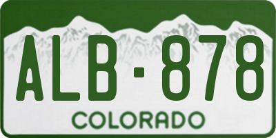 CO license plate ALB878