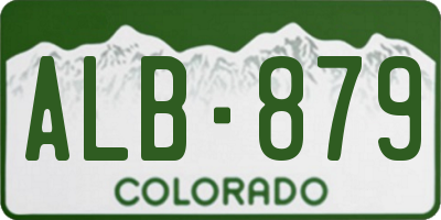 CO license plate ALB879