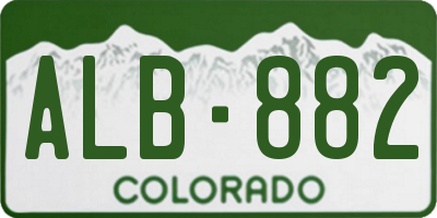 CO license plate ALB882