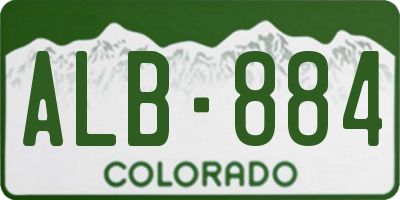 CO license plate ALB884
