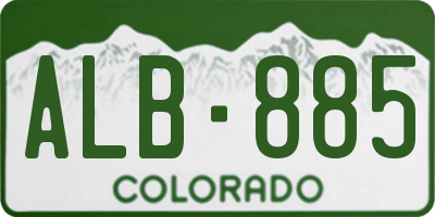 CO license plate ALB885