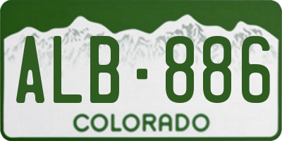 CO license plate ALB886