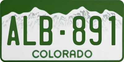 CO license plate ALB891