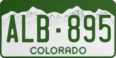 CO license plate ALB895