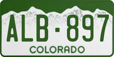 CO license plate ALB897