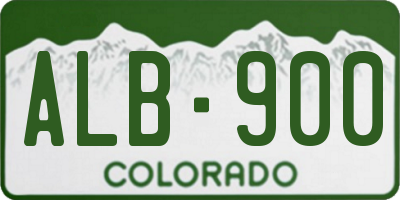 CO license plate ALB900